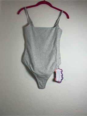 Yitty Gray Solid Stretch Strappy Thong
Bodysuit XS Women Logo Opaque